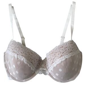 NEW SKARLETT BLUE Lightly Padded White Lace Dare Bra Size 32DD Adjustable Strap